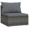 vidaXL Garden Lounge Set Grey, Anthracite PE Rattan, Powder-Coated Steel