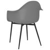 vidaXL Dining Chair Set of 2 Grey Polypropylene, Powder-Coated Metal