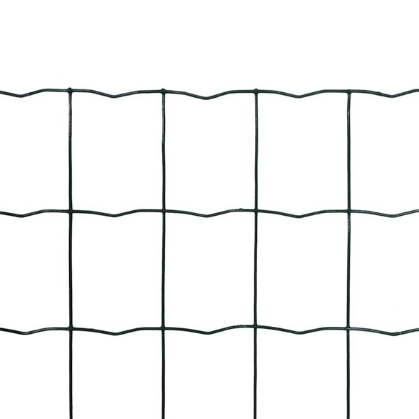 vidaXL Euro Fence Steel 82ftx3.3ft Green