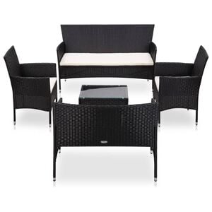 vidaXL Sofa Set Black and cream white