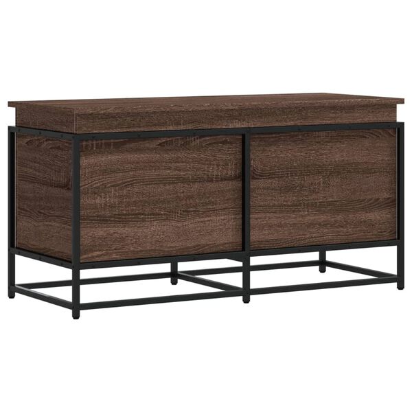 vidaXL Storage Box Brown oak Engineered Wood 39.4 x 15.7 x 20.3 in