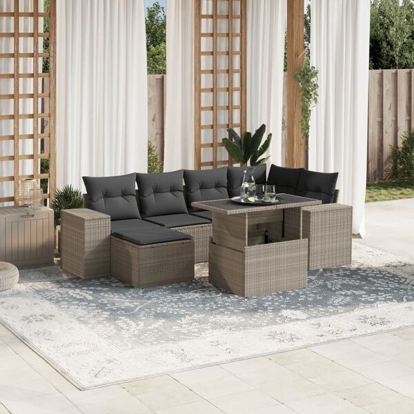 vidaXL Garden Sofa Set Light Grey