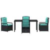 vidaXL Garden Dining Set 5 pcs Black Poly Rattan