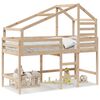 vidaXL Loft Bed Pine Solid pine wood 31.5 x 79 in Loft Bed Rectangular