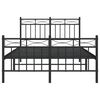 vidaXL Bed Frame Black Powder-coated steel Small Double Bed Frame