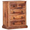 vidaXL Drawer Cabinet Light brown Solid Acacia wood 23.6x13.8x29.5 in