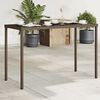 vidaXL Garden Table Brown Poly Rattan, Tempered Glass, Powder-Coated Steel