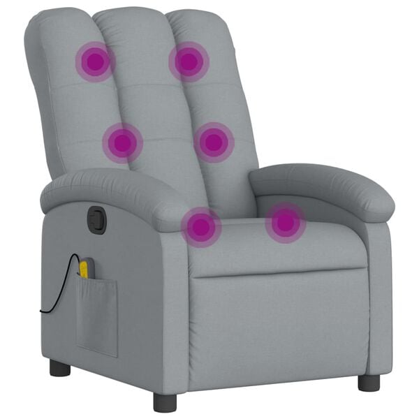 vidaXL Massage Recliner Chair Light grey
