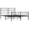 vidaXL Metal Bed Frame without Mattress with Footboard Black 63"x78.7"