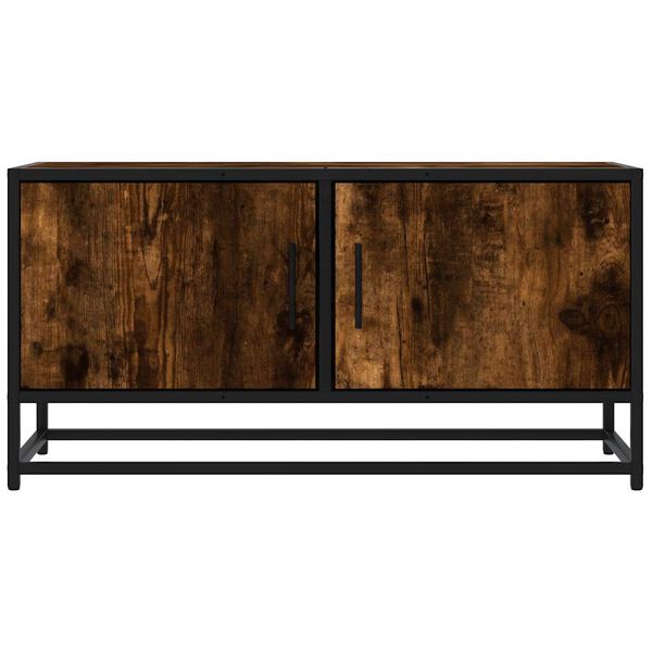 vidaXL TV Cabinet Smoked Oak Engineered wood, Metal Medium TV Cabinet
