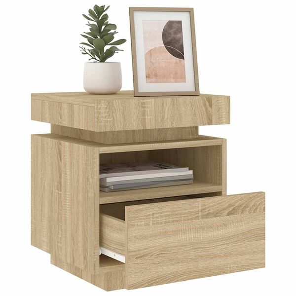 vidaXL Bedside Cabinet Set of 2 Sonoma oak Engineered wood Medium