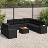 vidaXL Garden Sofa Set Black