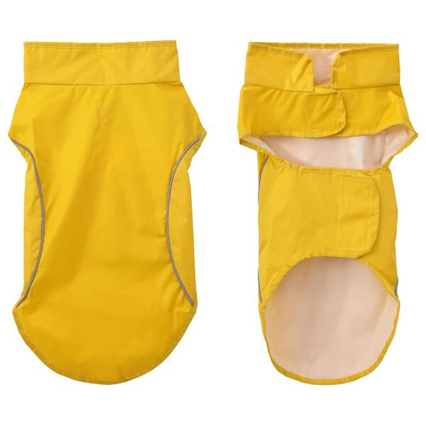 vidaXL Dog Raincoat Yellow Polyester M Water-resistant materials