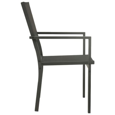 vidaXL Patio Chairs 2 pcs Textilene and Steel Black and Anthracite