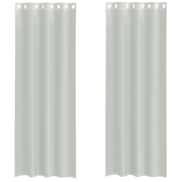 vidaXL Voile Curtains with Grommets 2 pcs Light Grey 55.1x118.1"