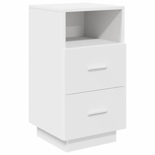 vidaXL Bedside Cabinet White Engineered wood 14.2 x 14.2 x 26.8 in
