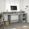 vidaXL Desk Concrete Grey Engineered Wood Large Desk Rectangular