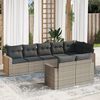 vidaXL Garden Sofa Set Grey Poly Rattan Large Modular Outdoor Sofa Set