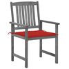 vidaXL Patio Chairs with Cushions 2 pcs Gray Solid Acacia Wood