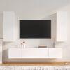 vidaXL TV Cabinet Set Set of 4 White Engineered wood Standard