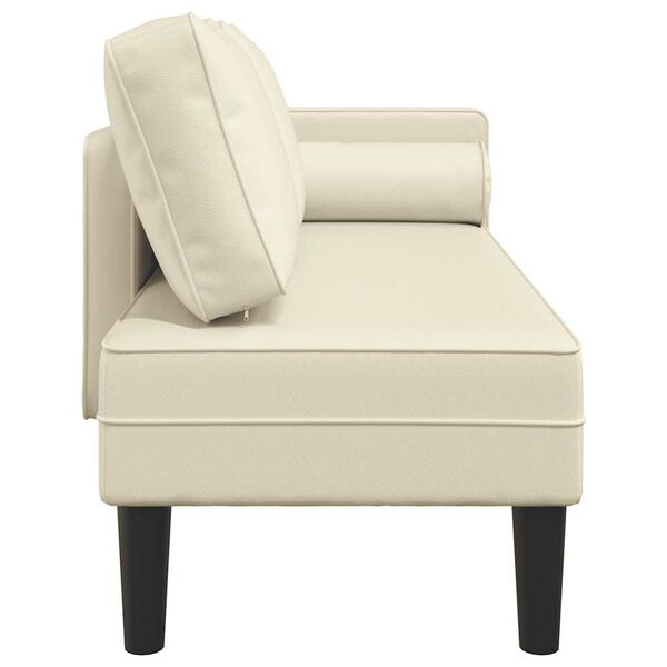 vidaXL Chaise Lounge with Cushions Cream Faux leather