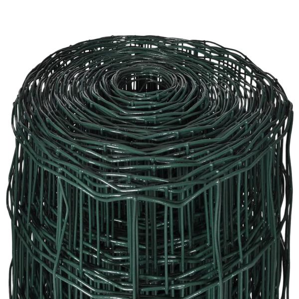 vidaXL Euro Fence Steel 82.0x5.6' Green