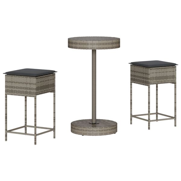 vidaXL Garden Bar Set Grey
