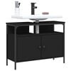 vidaXL Bathroom Sink Cabinet Black Engineered wood, powder-coated steel