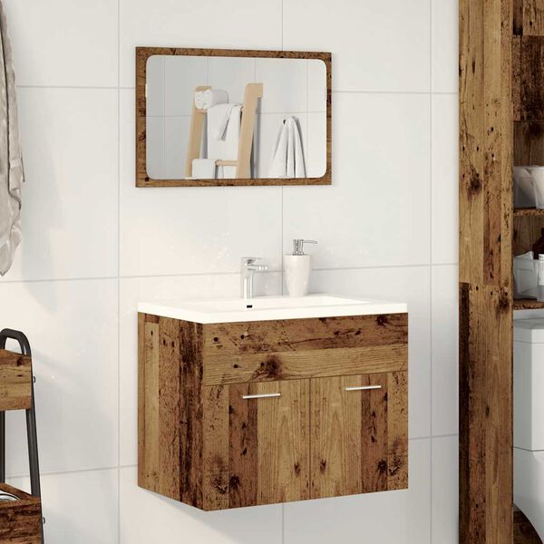 vidaXL 2 Piece Bathroom Furniture Set Old Wood Engineered Wood