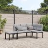 vidaXL Bench Set Black Powder-coated steel, 100% polyester fabric Medium