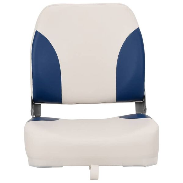 vidaXL Foldable Boat Seat 1 Set with Blue-white Pillow
