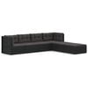 vidaXL Garden Lounge Set Black Poly Rattan, Powder-Coated Steel Standard