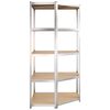 vidaXL 5-Layer Heavy-duty Corner Shelf Silver Steel&Engineered Wood