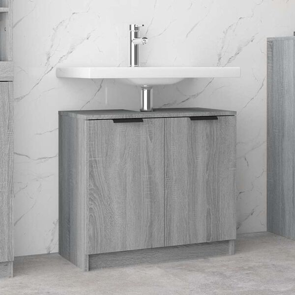 vidaXL Bathroom Cabinet Grey Sonoma Engineered wood Medium
