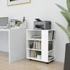 vidaXL Storage Cabinet White Engineered wood Medium Rolling Cabinet