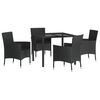 vidaXL Patio Dining Set Set of 4 Black