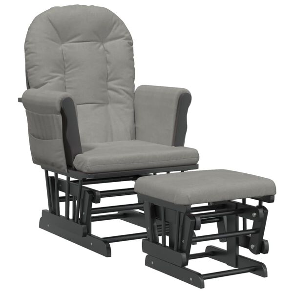 vidaXL Glider Chair With Stool Light grey