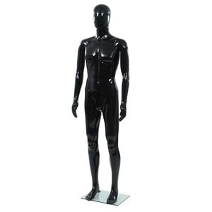 vidaXL Full Body Male Mannequin with Glass Base Glossy Black 72.8"