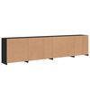 vidaXL Sideboard Black Engineered wood, Glass Large Sideboard