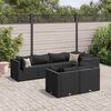 vidaXL Patio Lounge Set Set of 7 Black PE rattan 7 Piece Set Modular