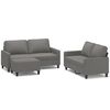 vidaXL 3 Piece Sofa Set with Cushions Dark Gray Fabric