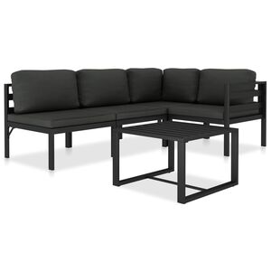 vidaXL Garden Lounge Set Anthracite Aluminum Medium Modular