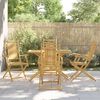 vidaXL Garden Dining Set Natural Bamboo Bamboo Medium Foldable