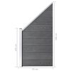 vidaXL WPC Fence Set 2 Square + 1 Slanted 175.6"x73.2" Gray