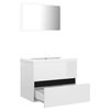 vidaXL Bathroom Furniture Set High gloss white Engineered wood, Ceramic