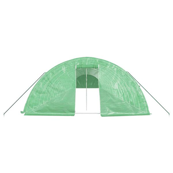 vidaXL Greenhouse Green Polyethylene, galvanized steel Large