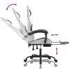 vidaXL Gaming Chair White and Black Faux leather, Metal, Plywood