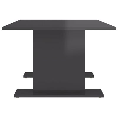 vidaXL Coffee Table High Gloss Gray 40.7"x23.6"x15.7" Engineered Wood