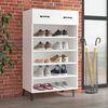 vidaXL Shoe Cabinet White Engineered wood, Iron 23.6 x 13.8 x 41.3 in