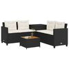 vidaXL Patio Sofa Black, Cream white